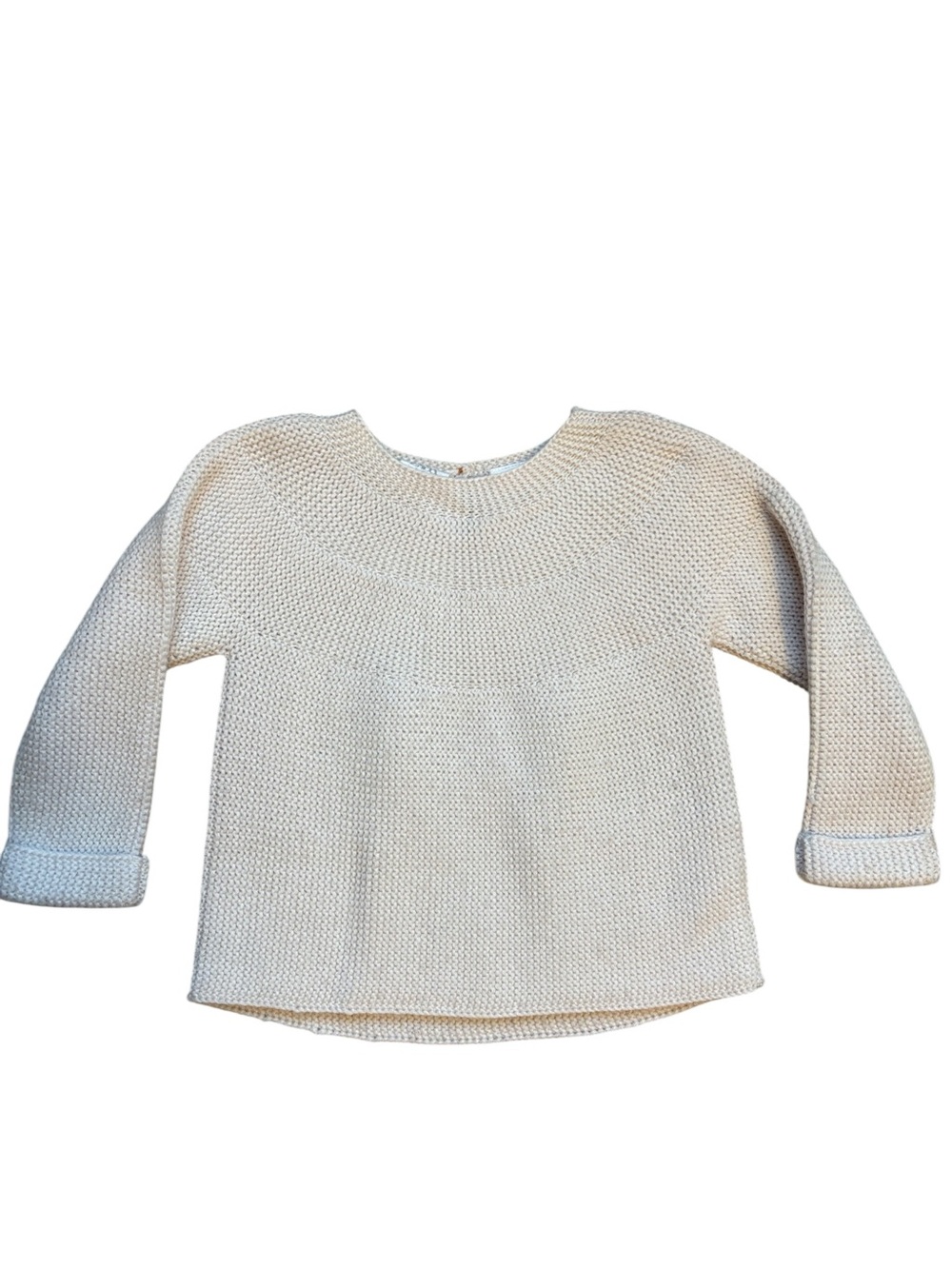 Zara Baby Knit Sweater Round Neckline Cream Size 18-24 Months